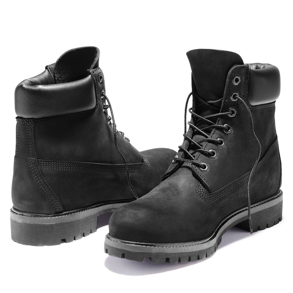 Bocanci De Zapada Timberland Barbati Negrii - 6-Inch Premium Waterproof - Romania - BWVOXA380